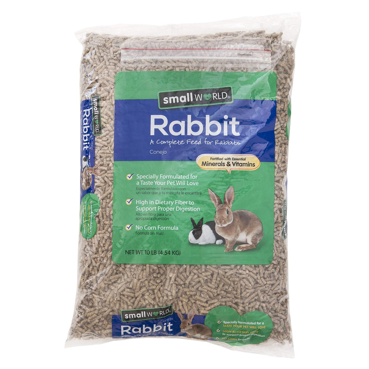 Small World Rabbit Food, Complete Feed, Pelleted Food for Rabbits, Fortified with Essential Vitamins & Mineral