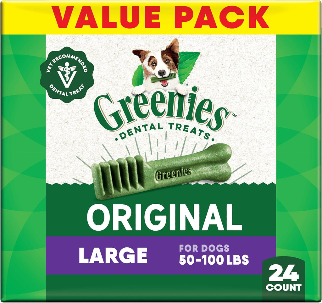 Greenies Veterinarian-Recommended Adult Natural Dental Dog Treats Large Size, Daily Treating, Helps Clean Teet