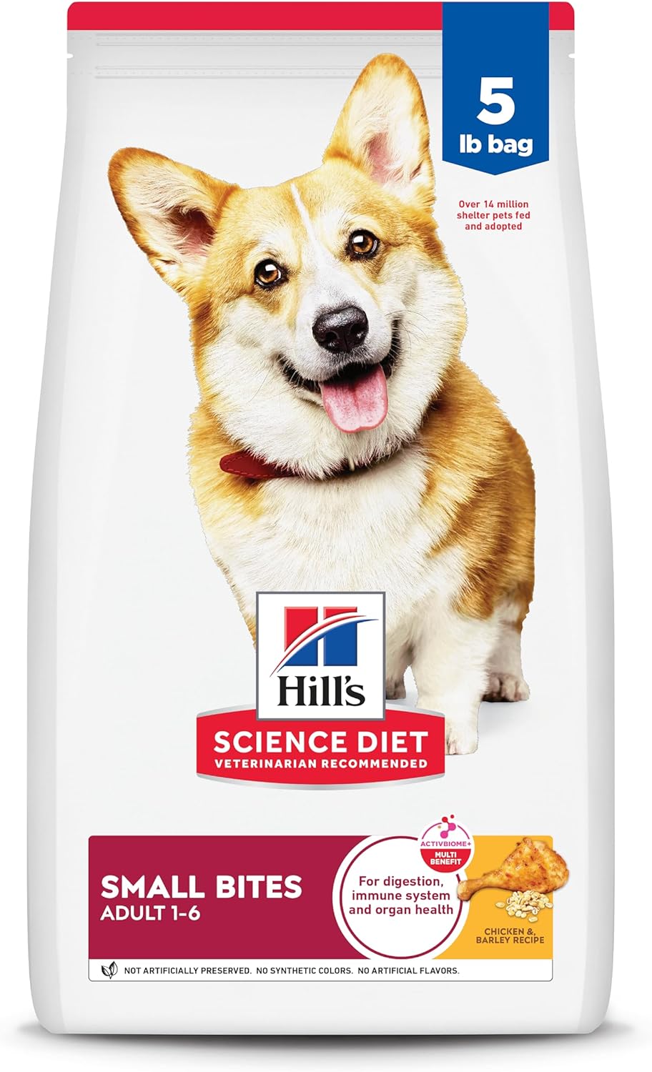 Hill's Science Diet Adult 1-6, Adult 1-6 Premium Nutrition, Small Kibble, Dry Dog Food, Chicken & Barley, 5 lb