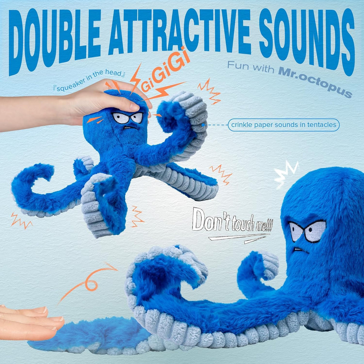 LEGEND SANDY Tough Dog Toys, Stuffed Chew Large Dog Toys to Keep Them Busy, Interactive Squeaky Tug of War Dog - view 2