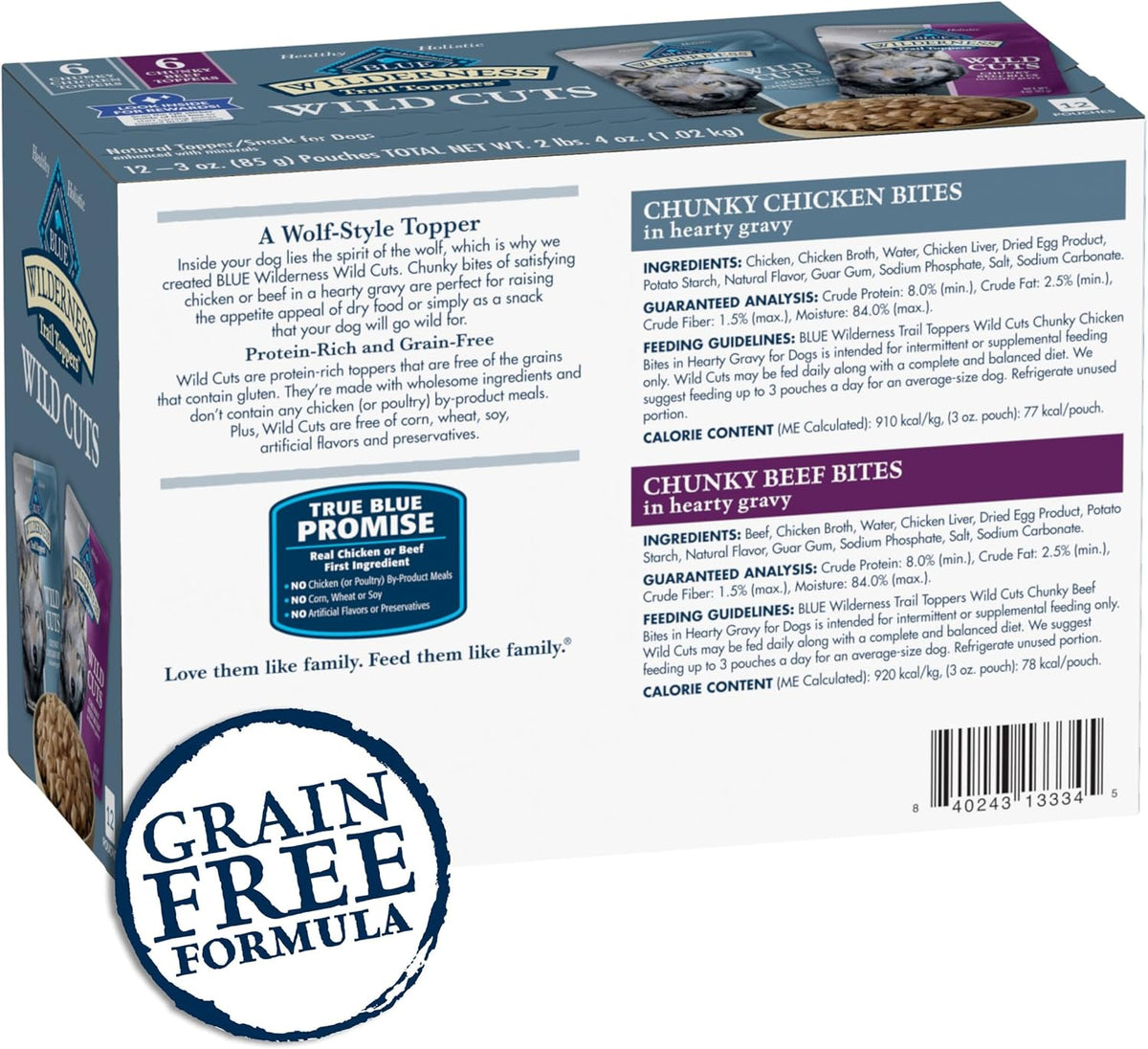 Blue Buffalo Wilderness Trail Toppers Wild Cuts Wet Dog Food Variety Pack, High-Protein & Grain-Free, Made wit - view 3
