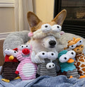 Nocciola 5-Pack Squeaky Dog Toys, Durable Stuffed Critter Zoo Dog Toys with Unique Squeak Sounds to Keep Dogs 