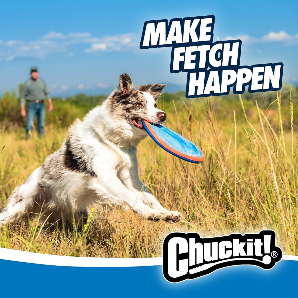 Chuckit! Paraflight Flying Disc Dog Toy - Water Floating Flyer - Durable Nylon Construction with Soft Rubber E - view 4