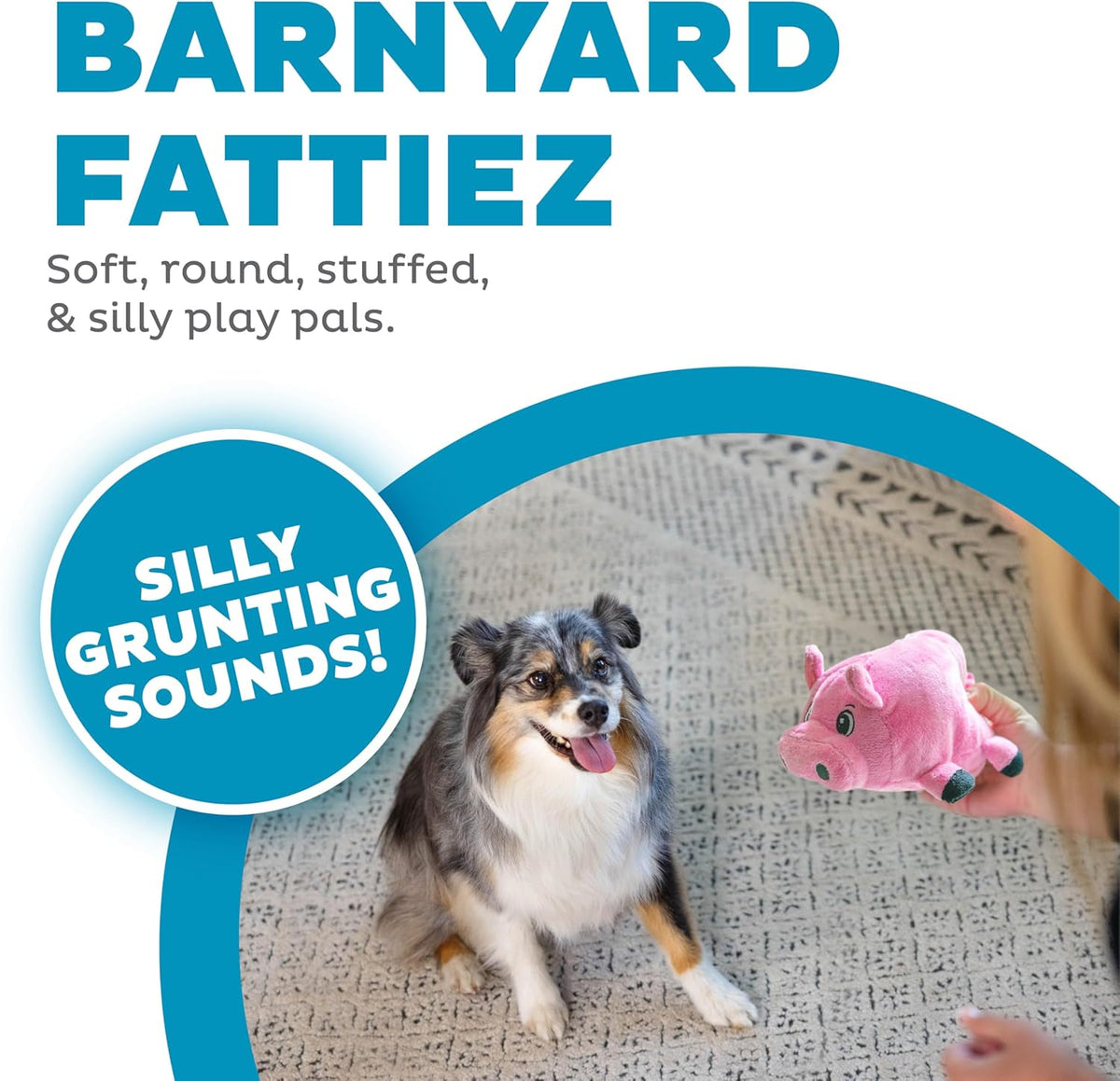 Outward Hound Fattiez Pig Plush Squeaky Dog Toy, Small - view 2