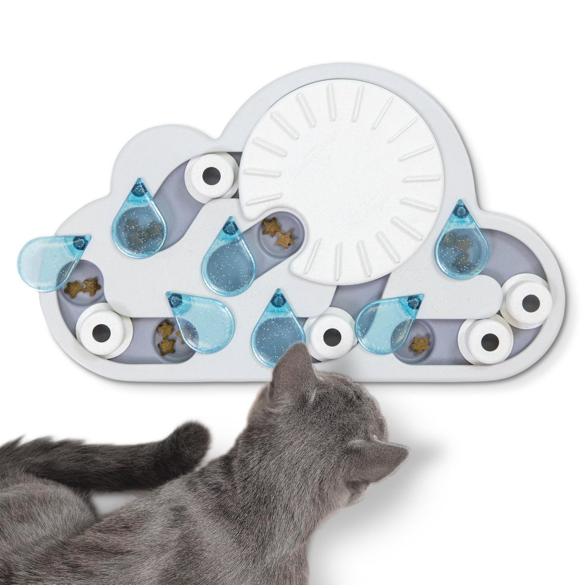 Catstages Nina Ottosson Rainy Day Puzzle & Play Cat Puzzle Feeder – Interactive Treat Game for Indoor Cats, Le