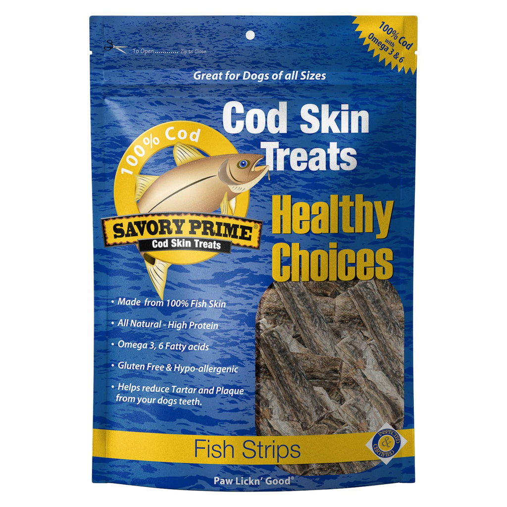 Savory Cod Skin Fish Strips, 8-Ounce (49662008), All Breed Sizes
