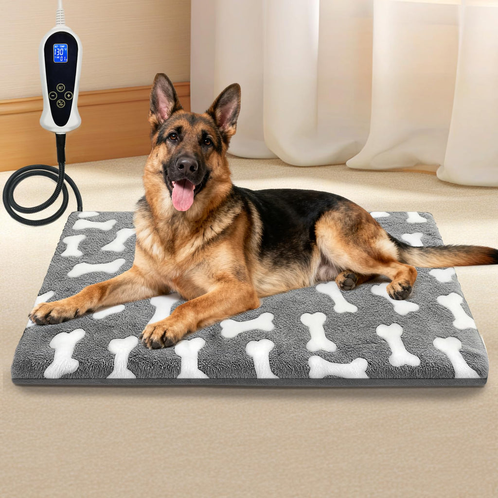 Bestio Large Dog Heating Pad,34x21 in Heated Dog Bed with Constant Heat & Auto Modes，MET&UL Certified Pet Heat