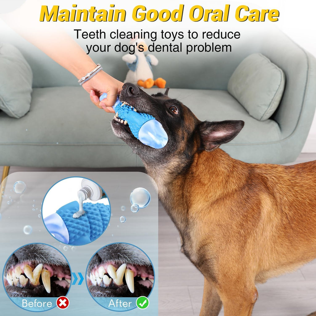 WinTour Tough Dog Toys for Aggressive Chewers, Indestructible Dog Chewers for Medium & Large Breeds, Squeaky D - view 4