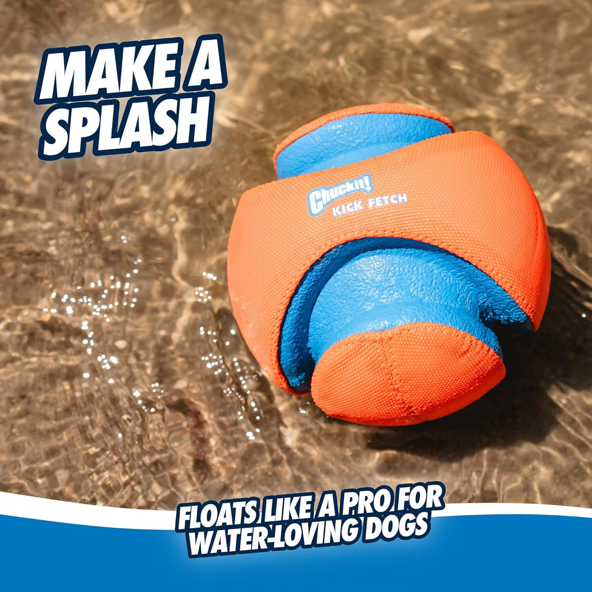 Chuckit! Kick Fetch Ball Dog Toy - Floats in Water - Perfect for Interactive Play - Made with Durable Rubber a - view 4