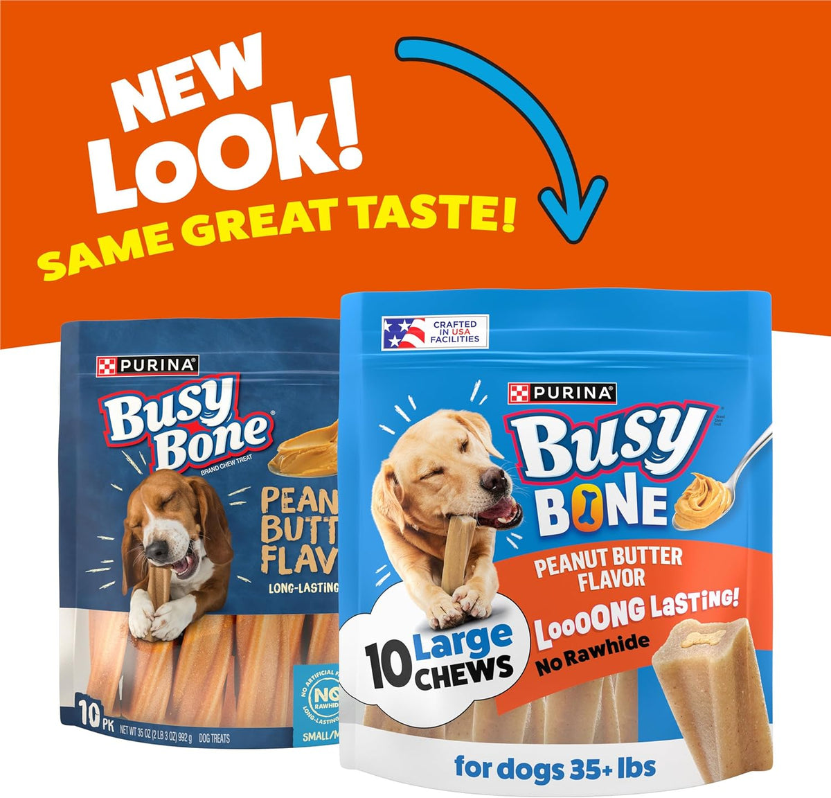 Purina Busy Bone Adult Dog Chew Bone Treats, Peanut Butter - 10 ct. Pouch - view 2
