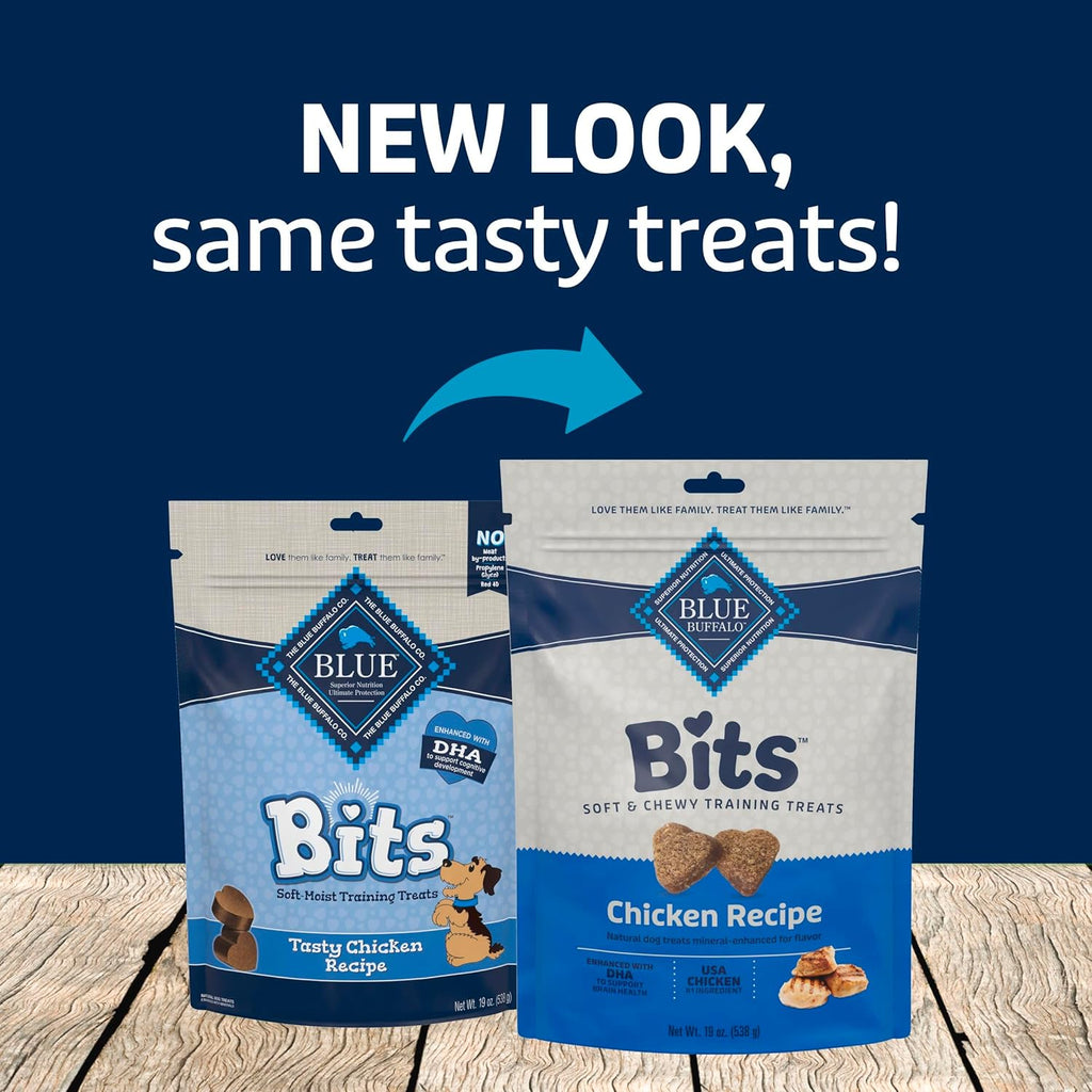 Blue Buffalo Bits Soft Dog Treats for Training, Made with Natural Ingredients & Enhanced with DHA, Chicken Rec - view 9