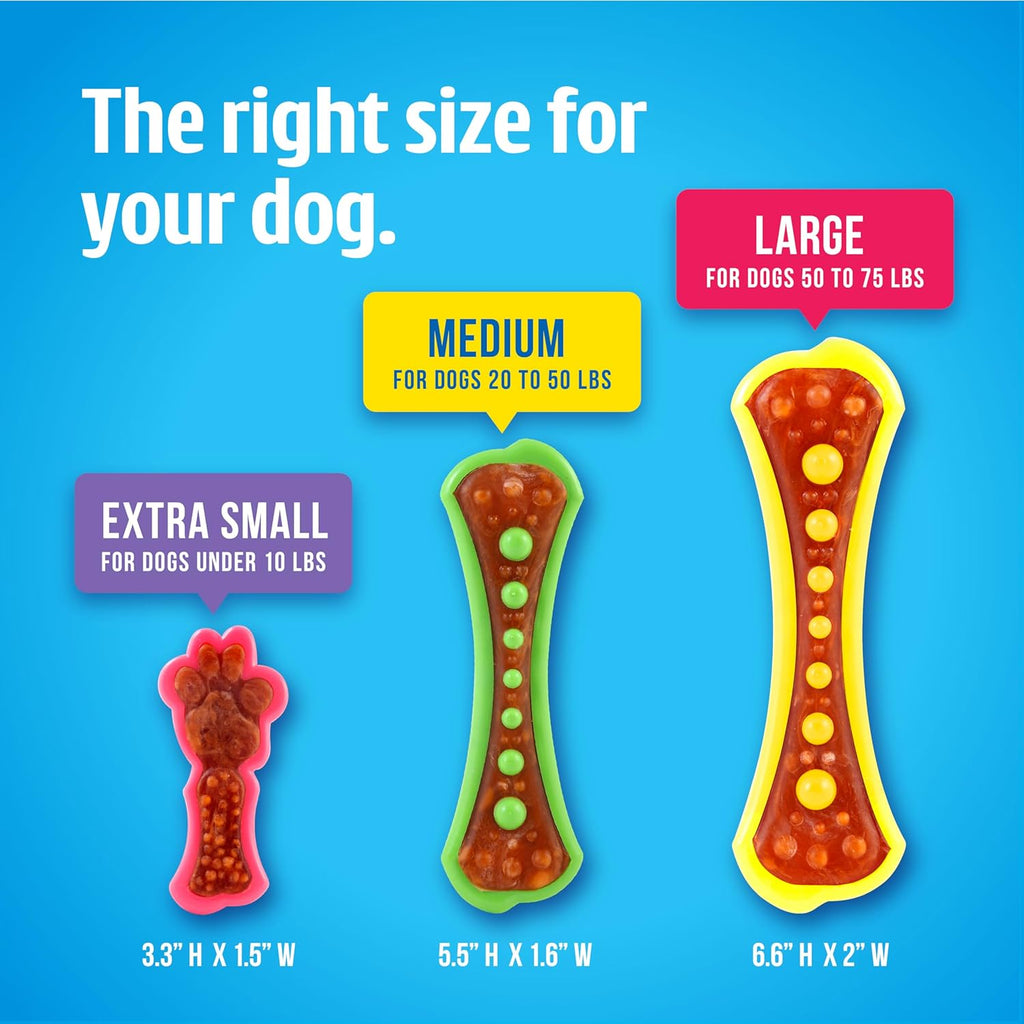 Hartz Chew 'n Clean Dental Duo Dog Treat & Chew Toy, Color Varies, Extra Small, 6 Count - view 4