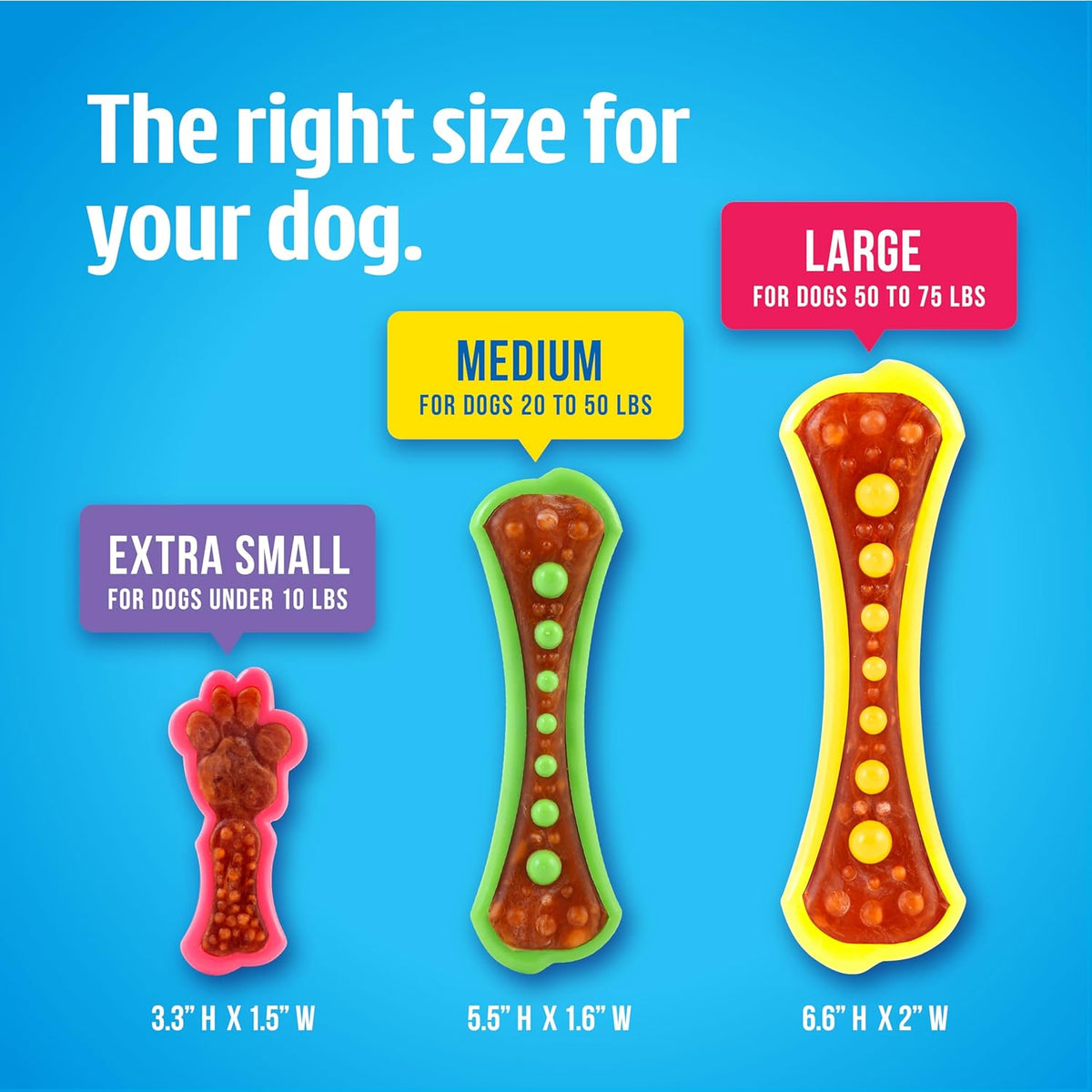 Hartz Chew 'n Clean Dental Duo Dog Treat & Chew Toy, Color Varies, Extra Small, 6 Count - view 4