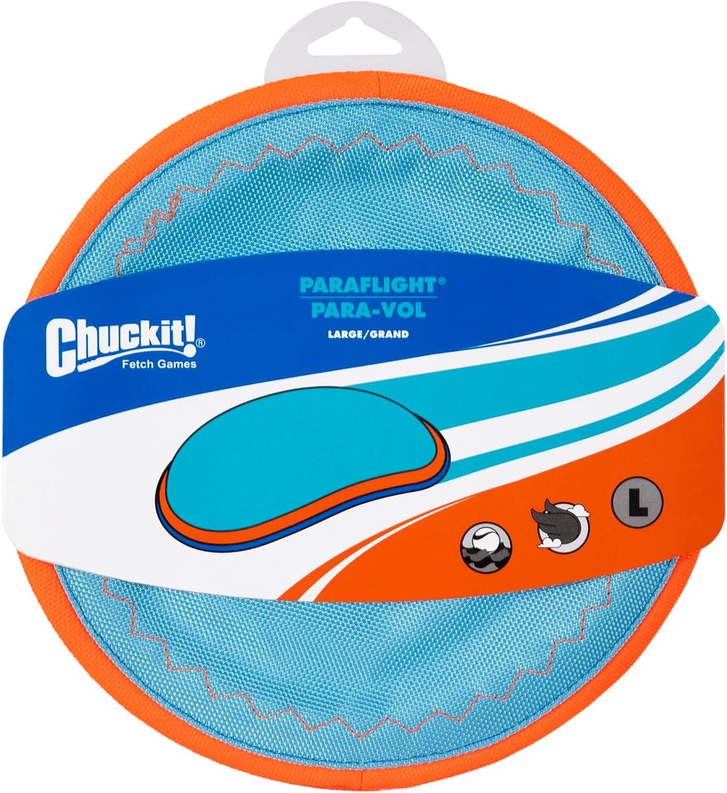 Chuckit! Paraflight Flying Disc Dog Toy - Water Floating Flyer - Durable Nylon Construction with Soft Rubber E - view 7