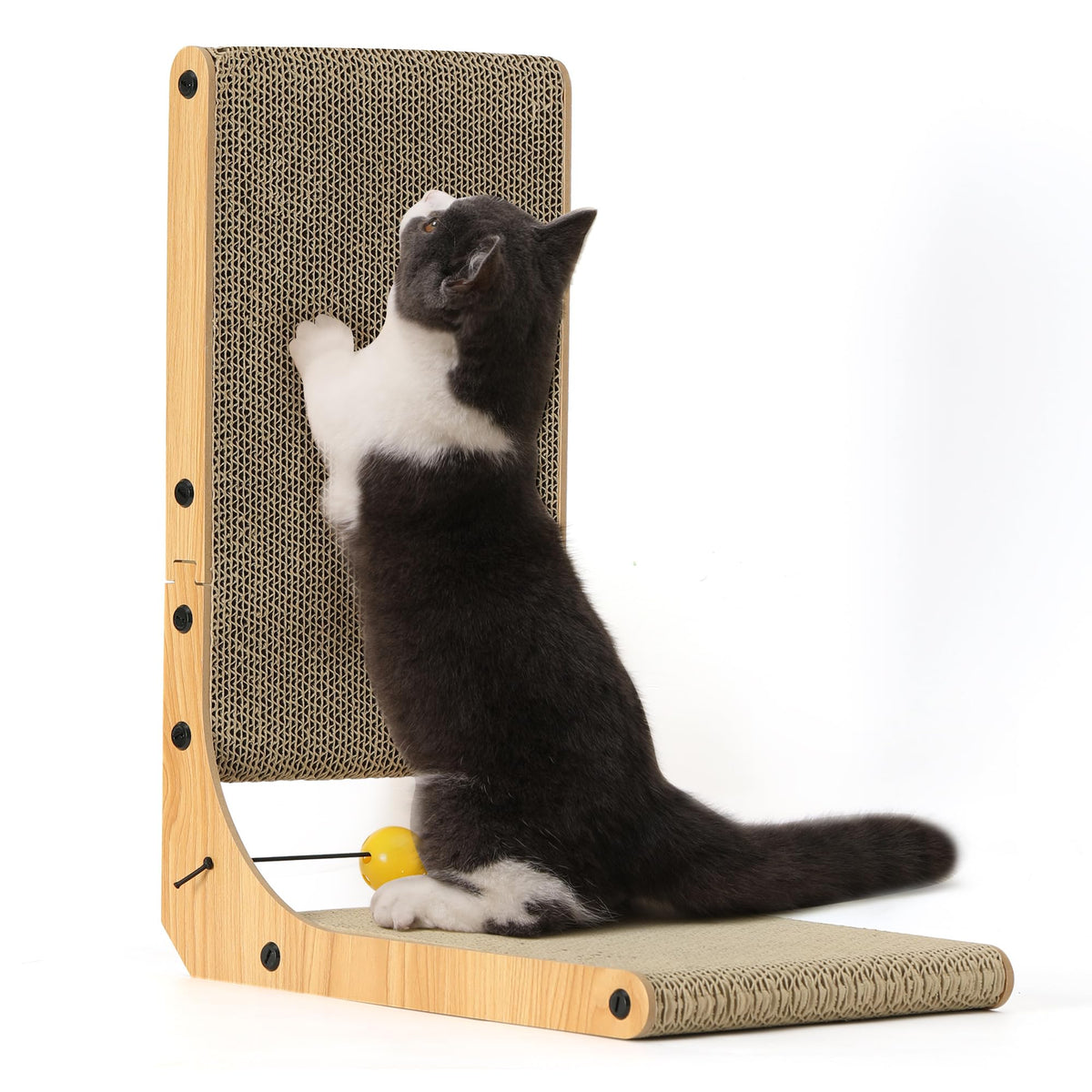 FUKUMARU Cat Scratcher, 18.9 Inch L Shape Cat Scratch Pad, Vertical Cat Scratcher Wall Mounted, Cat Scratching