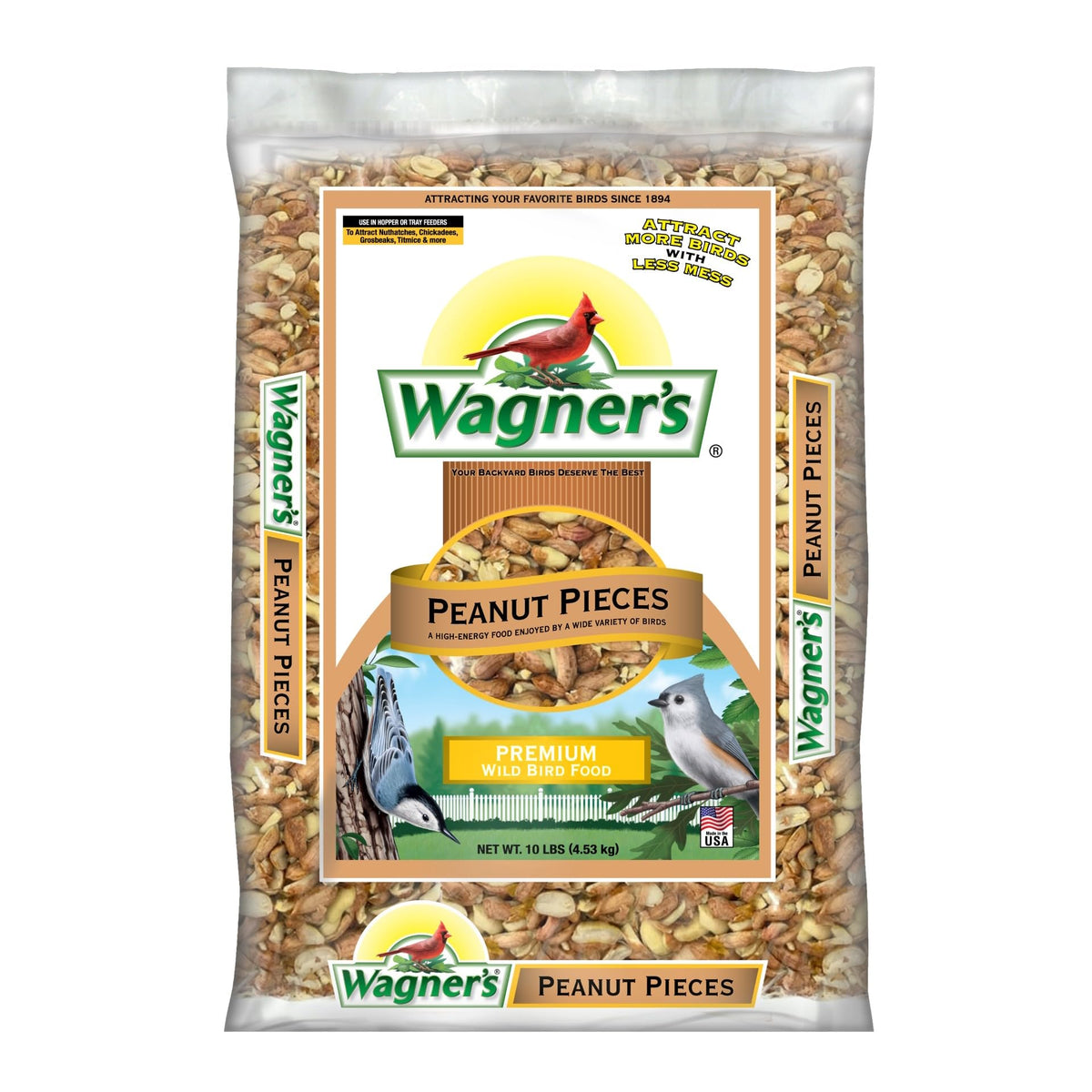 Wagner’s Shelled Peanut Pieces for Wild Birds, 10 Pound Bag – High-Protein, Shell-Free, No-Waste Bird Food for - view 3
