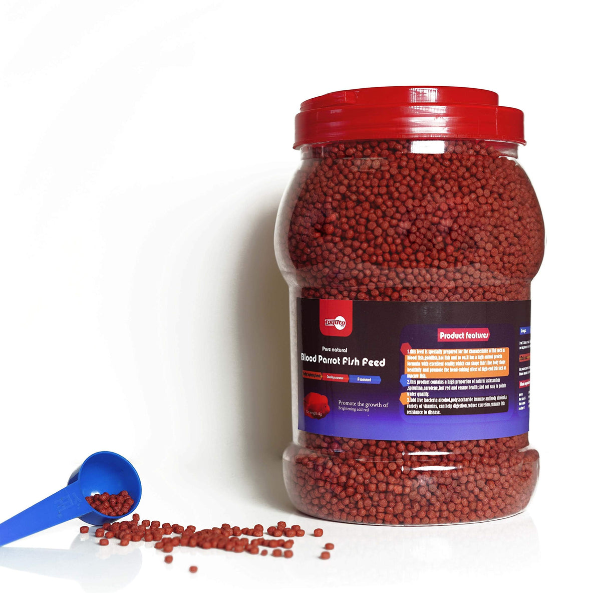 High Protein Floating Sticks Fish pellets for Arowana,Oscars,Flower Horns,Red Parrots Arowana pellets,1kg (2.2