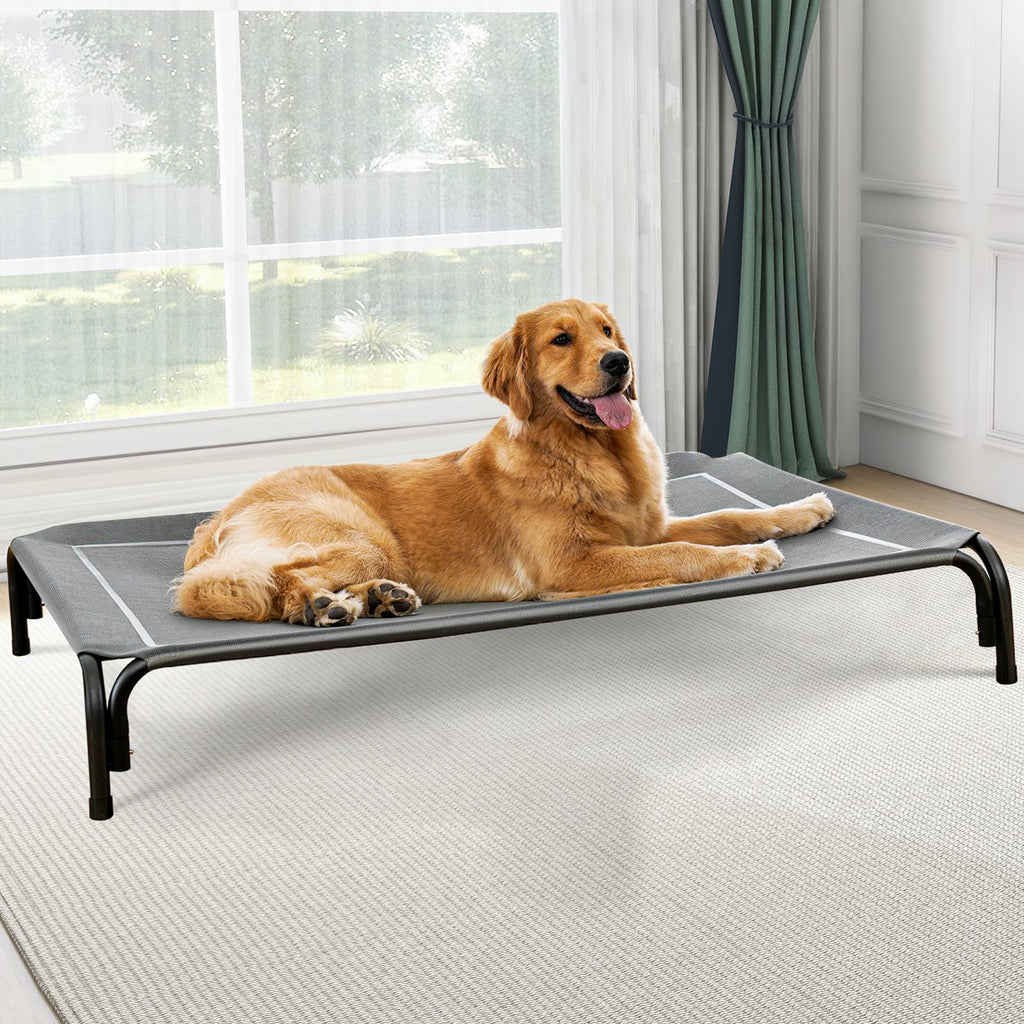 Czpalo Elevated Dog Bed, Raised Outdoor Dog Bed for Large Sized Dogs, Portable Cooling Pet Cot with Breathable