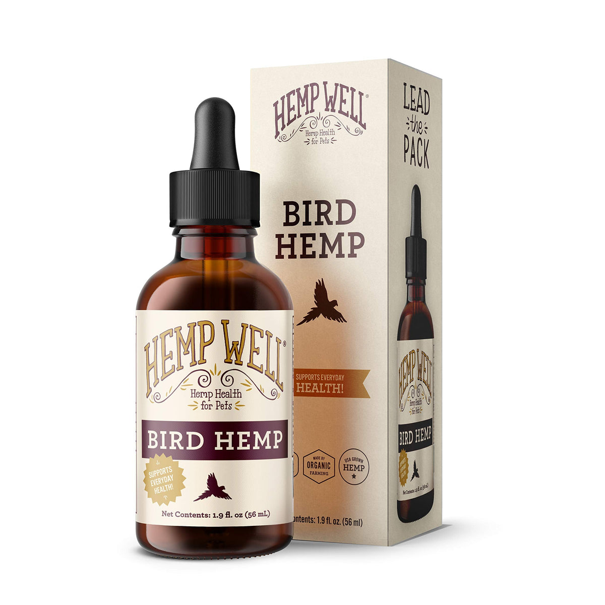 Organic Hemp Well Bird Hemp Oil – 2 Ounces. Parrot, Parakeet, Cockatiel and All Birds for Supporting Health, F