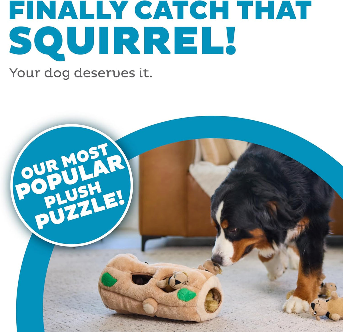 Outward Hound Hide-A-Squirrel Dog Toy – Interactive 2‑in‑1 Plush Puzzle with 6 Squeaky Removable Squirrels, X- - view 2