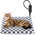 MIXJOY Heated Cat Bed, 11 Adjustable Temperature Cat Heating Pad Indoor with Timer, Pet Heating Pads for Cats 