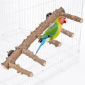 Mogoko Bird Ladder Perch for Cage, Natural Wood Bird Parrot Perch Stand Parrot Perch Bridge Climbing Chewing T