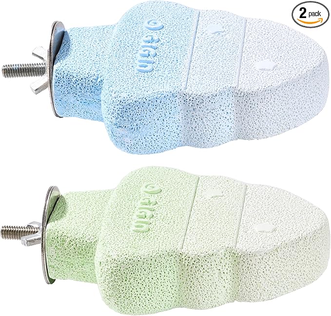 2 Pack Bird Beak Grinding Stone, Parrot Perch for Cage Volcanic Rock Mineral Bird Perch, Parrot Cage Accessori
