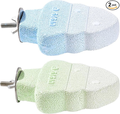 2 Pack Bird Beak Grinding Stone, Parrot Perch for Cage Volcanic Rock Mineral Bird Perch, Parrot Cage Accessori