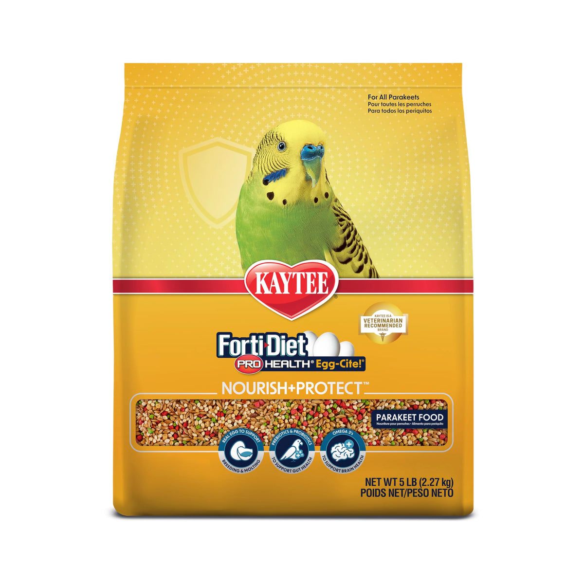 Kaytee Forti-Diet Pro Health Egg-Cite Nourish+Protect Parakeet, Supports Breeding and Molting, Nutrition Backe