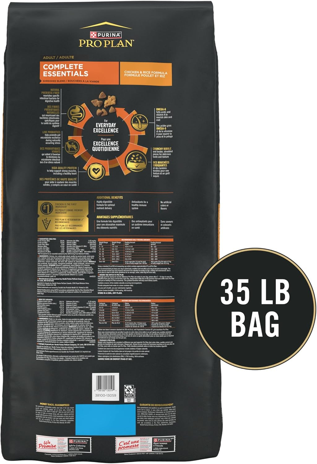 Purina Pro Plan Complete Essentials Shredded Blend Chicken and Rice Dog Food Dry Formula with Probiotics for D - view 10