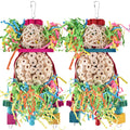 Bissap 2PCS Bird Parrot Foraging Shredder Hanging Toys Sola Balls Sepak Takraw with Pacifier for Small Parrots