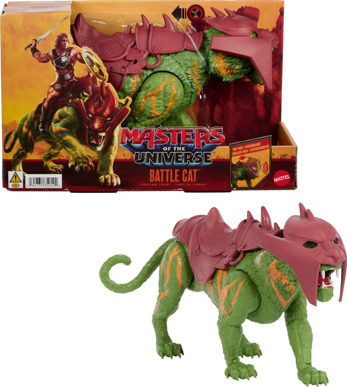 Masters of the Universe 2026 Movie Battle Cat Figure with Chomp & 5 Different Roars, 5.5 Inch Scale Tiger Crea