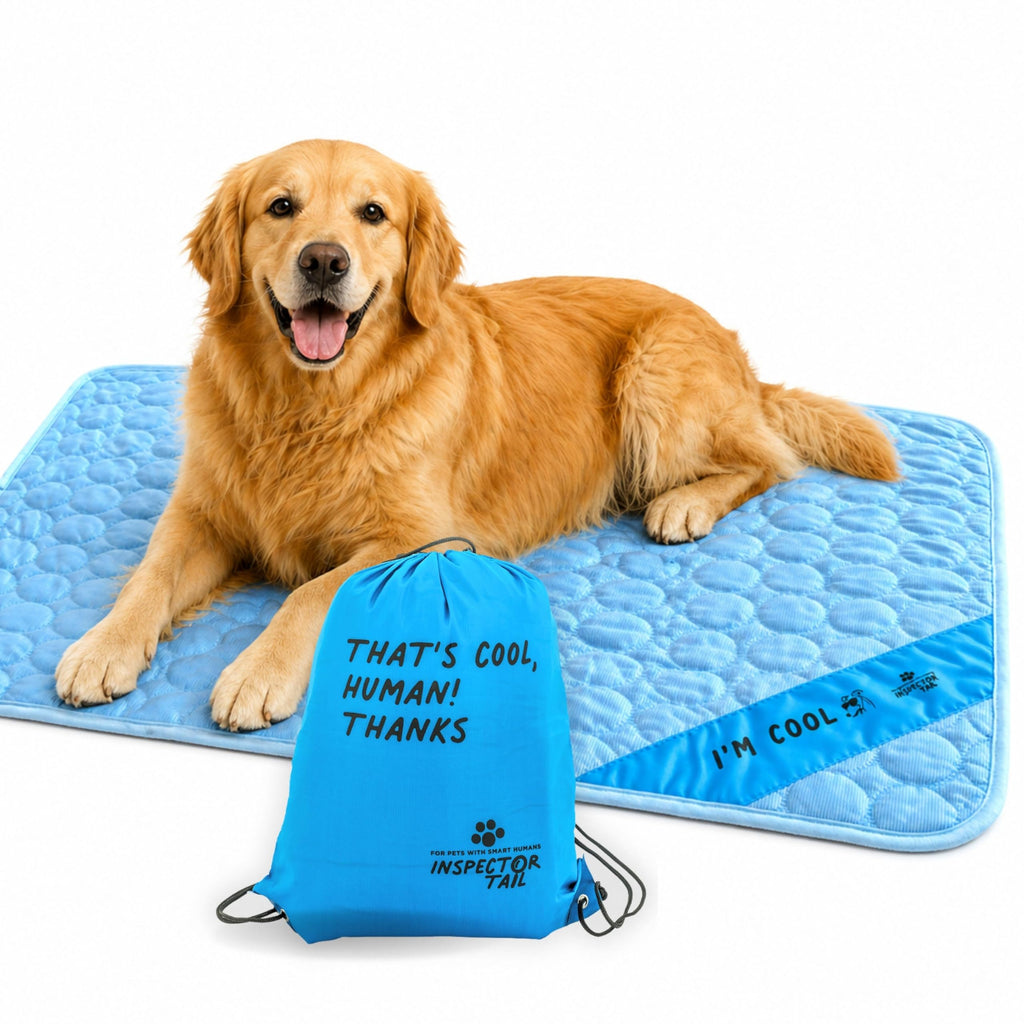 INSPECTOR TAIL Dog Cooling Mat, Indoor & Outdoor, Large Self Cooling Pad | No Freeze Needed, Breathable, Washa