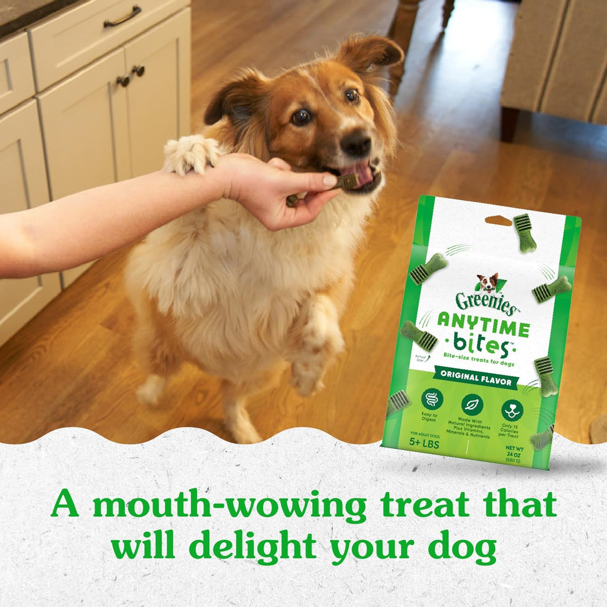 Greenies Anytime Bites Dog Treats, Original Flavor, 24 oz. Bag - view 6