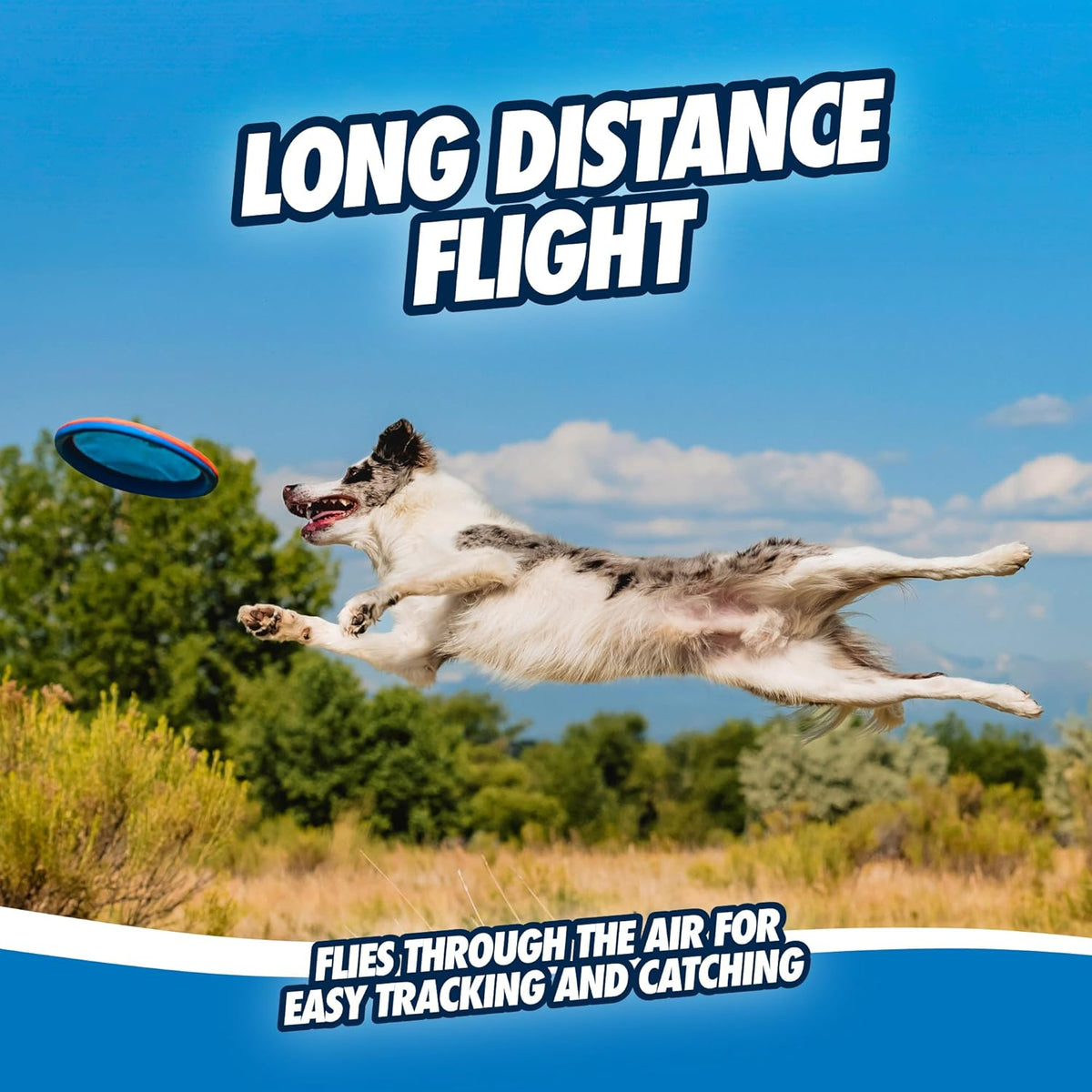 Chuckit! Paraflight Flying Disc Dog Toy - Water Floating Flyer - Durable Nylon Construction with Soft Rubber E - view 6
