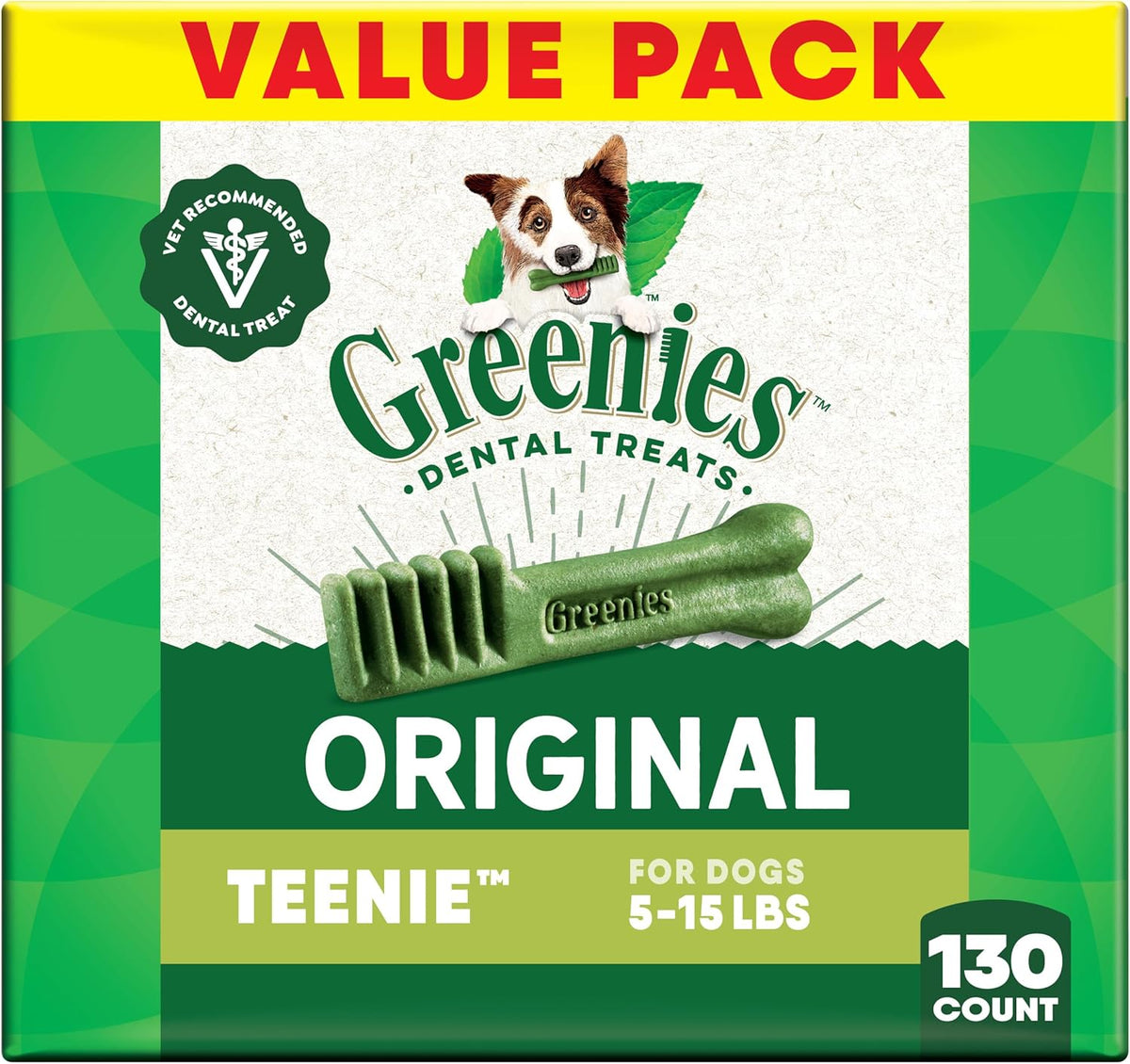 Greenies Veterinarian-Recommended Natural Dental Dog Treats Teenie Size, Daily Treating, Helps Clean Teeth and