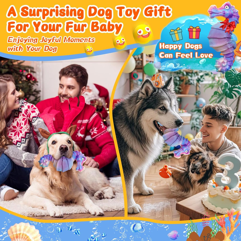 Jeefome Dog Chew Toys for Aggressive Chewers: Squeaky Dog Chew Toys for Large Dogs-Tough Indestructible Toys f - view 7