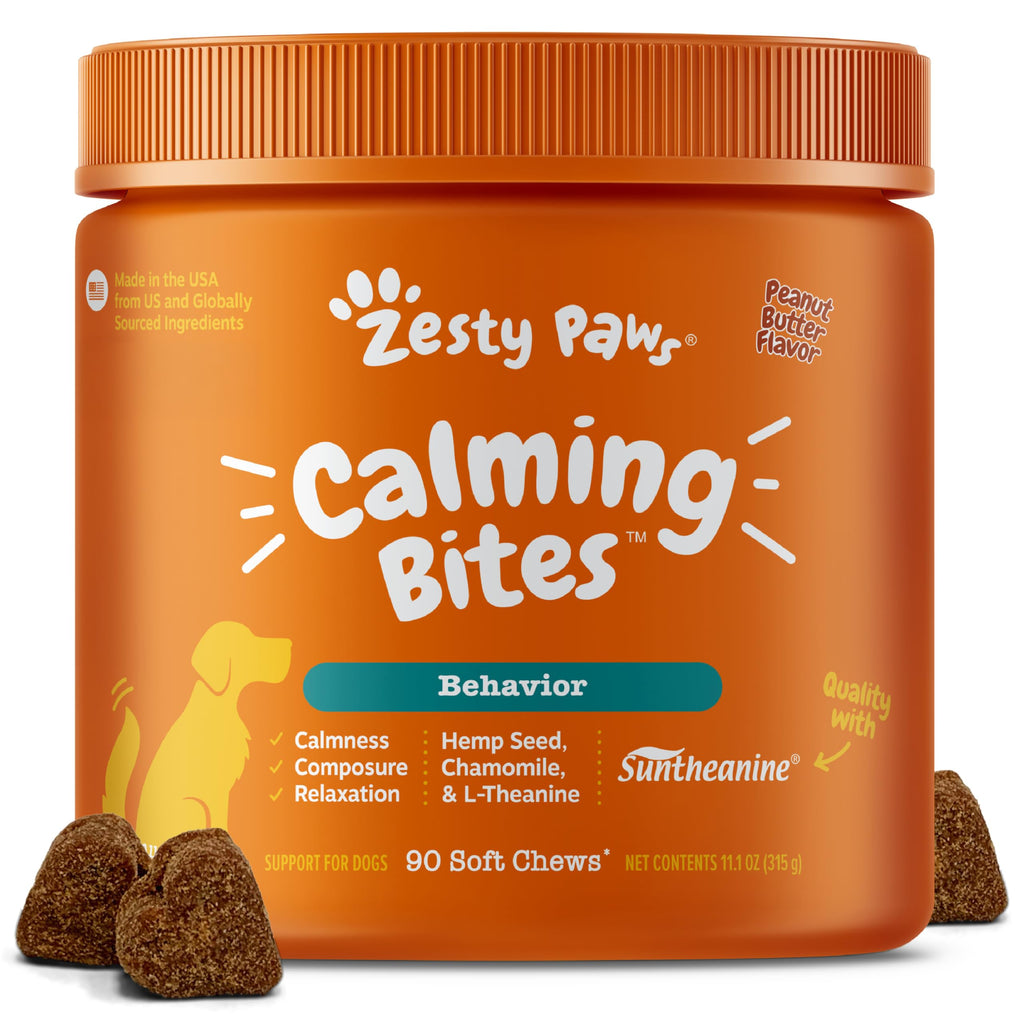 Zesty Paws Calming Chews for Dogs Composure & Relaxation for Everyday Stress & Separation Peanut Butter 90 Cou