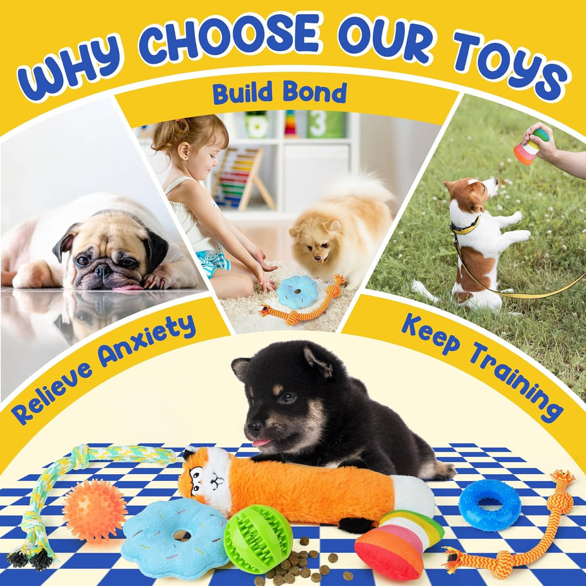 PatsFran Puppy Toys for Teething, 9 Pack Interactive Dog Toys for Small Dogs, Puppy Chew Toys for Boredom with - view 7
