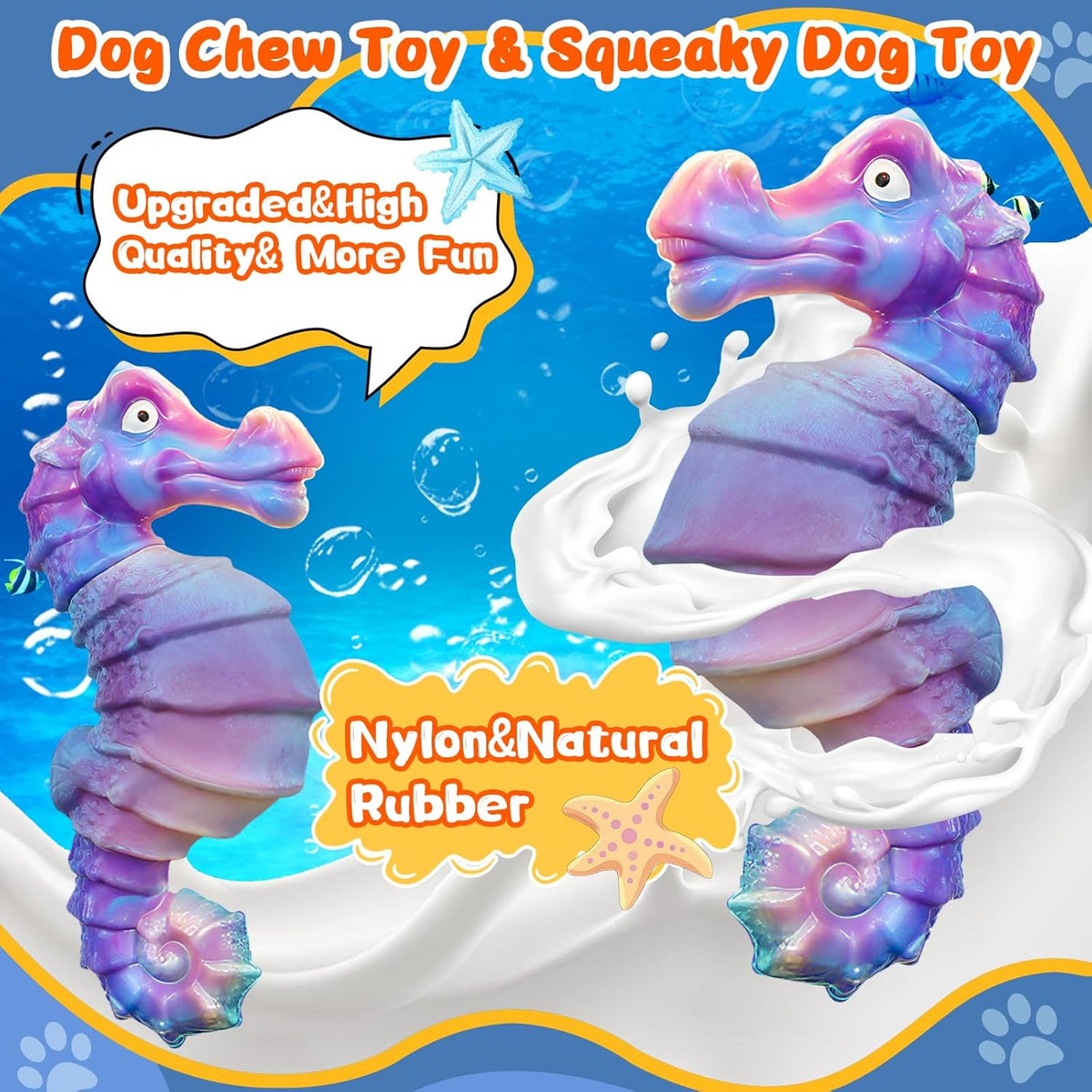 Jeefome Dog Chew Toys for Aggressive Chewers: Squeaky Dog Chew Toys for Large Dogs-Tough Indestructible Toys f - view 2