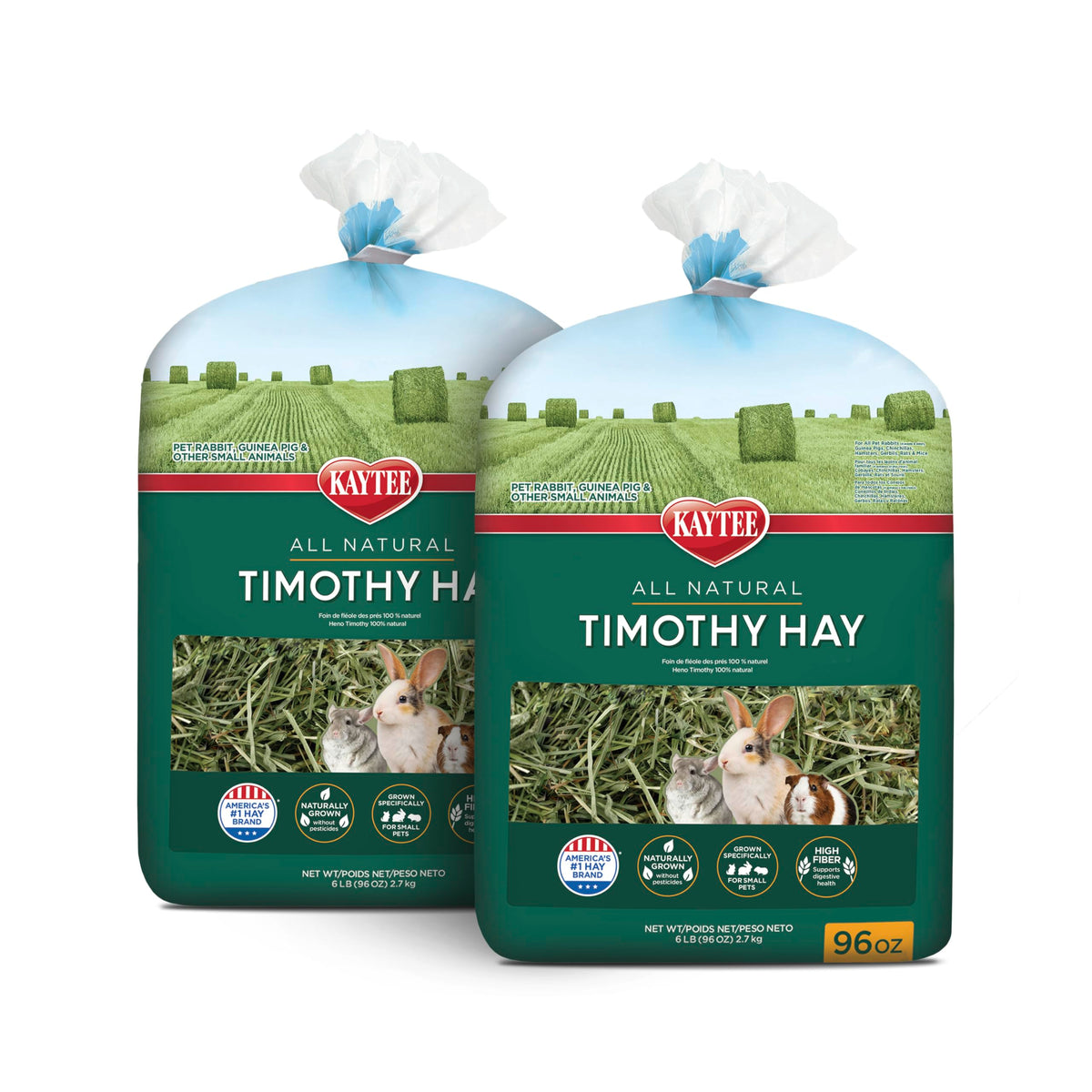 Kaytee Timothy Hay, High Fiber, Grown Specifically for Small Animals, Rabbits, Guinea Pigs, Chinchillas, Ideal