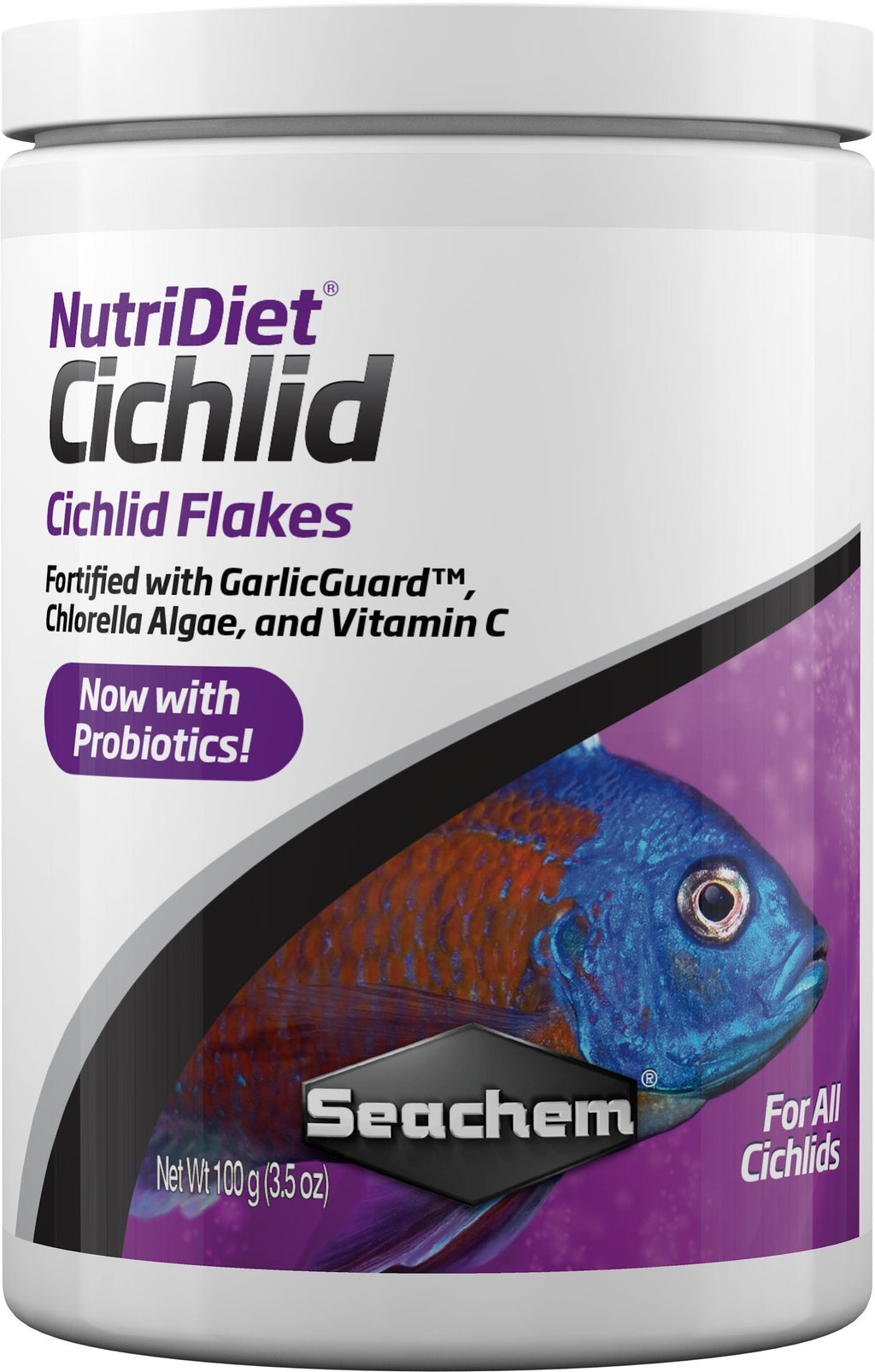Seachem NutriDiet Cichlid Fish Flakes - Probiotic Formula with GarlicGuard 100g , 3.52 Ounce (Pack of 1) - view 3