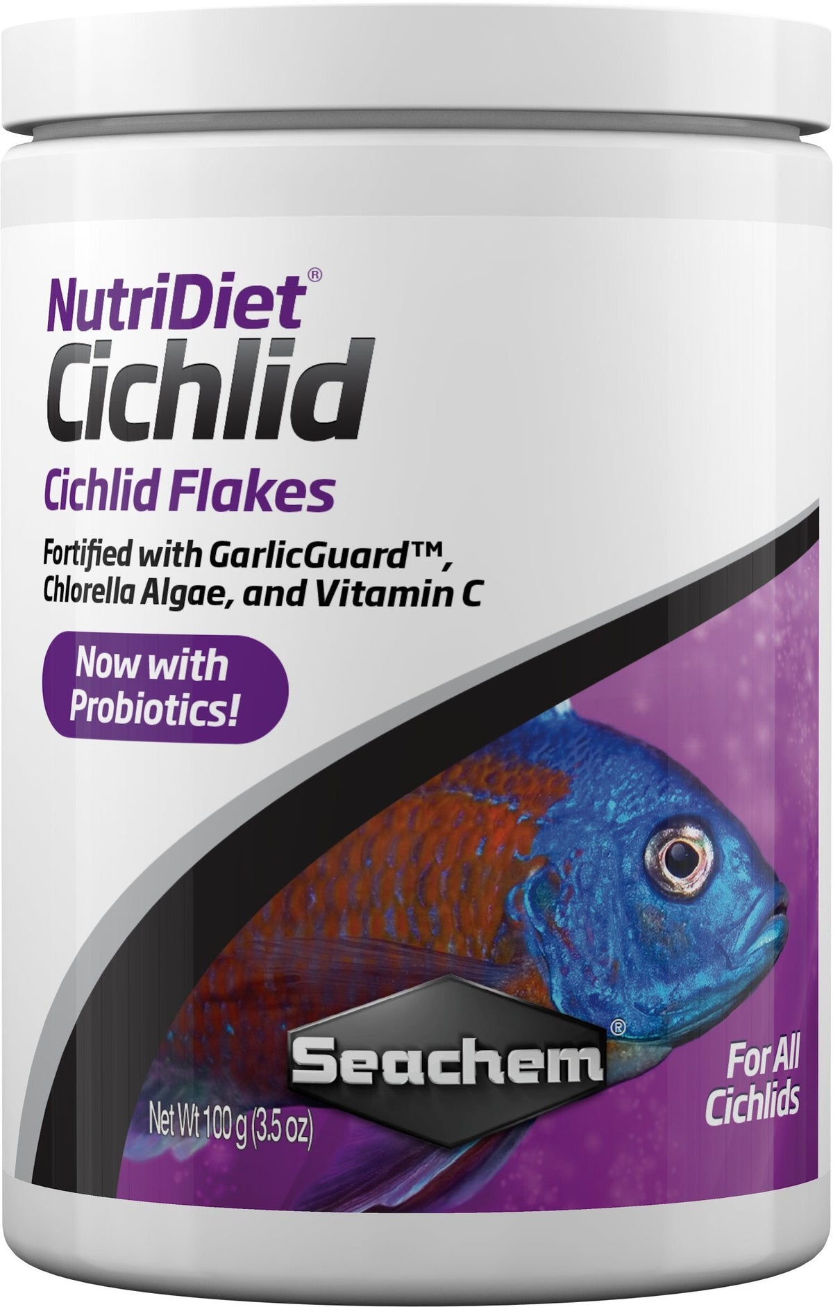 Seachem NutriDiet Cichlid Fish Flakes - Probiotic Formula with GarlicGuard 100g , 3.52 Ounce (Pack of 1) - view 3