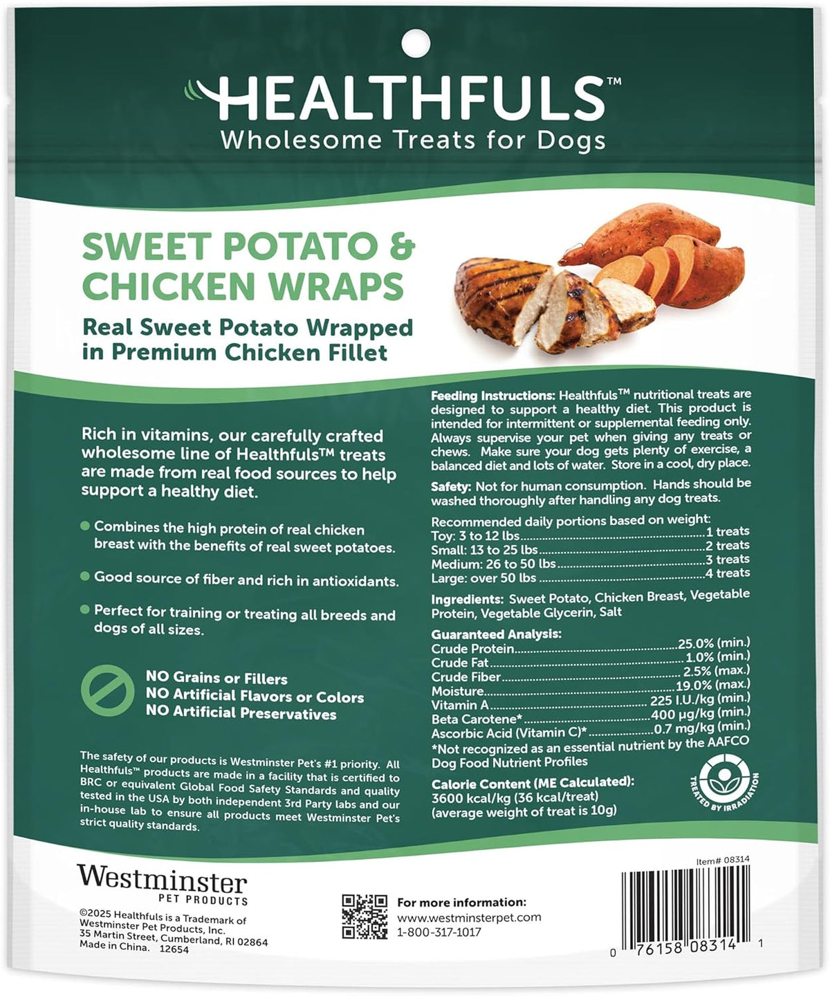 Healthfuls Chicken Wrapped Sweet Potato Dog Treats, 16oz - view 2
