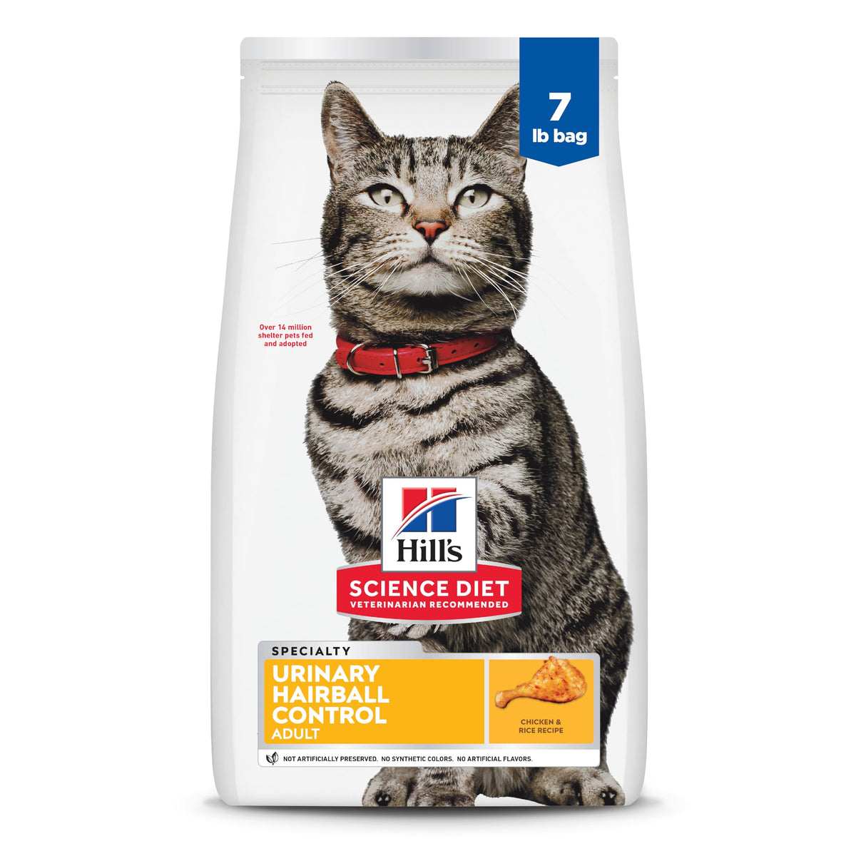 Hill's Science Diet Urinary Hairball Control, Adult 1-6, Urinary Track Health & Hairball Control Support, Dry 