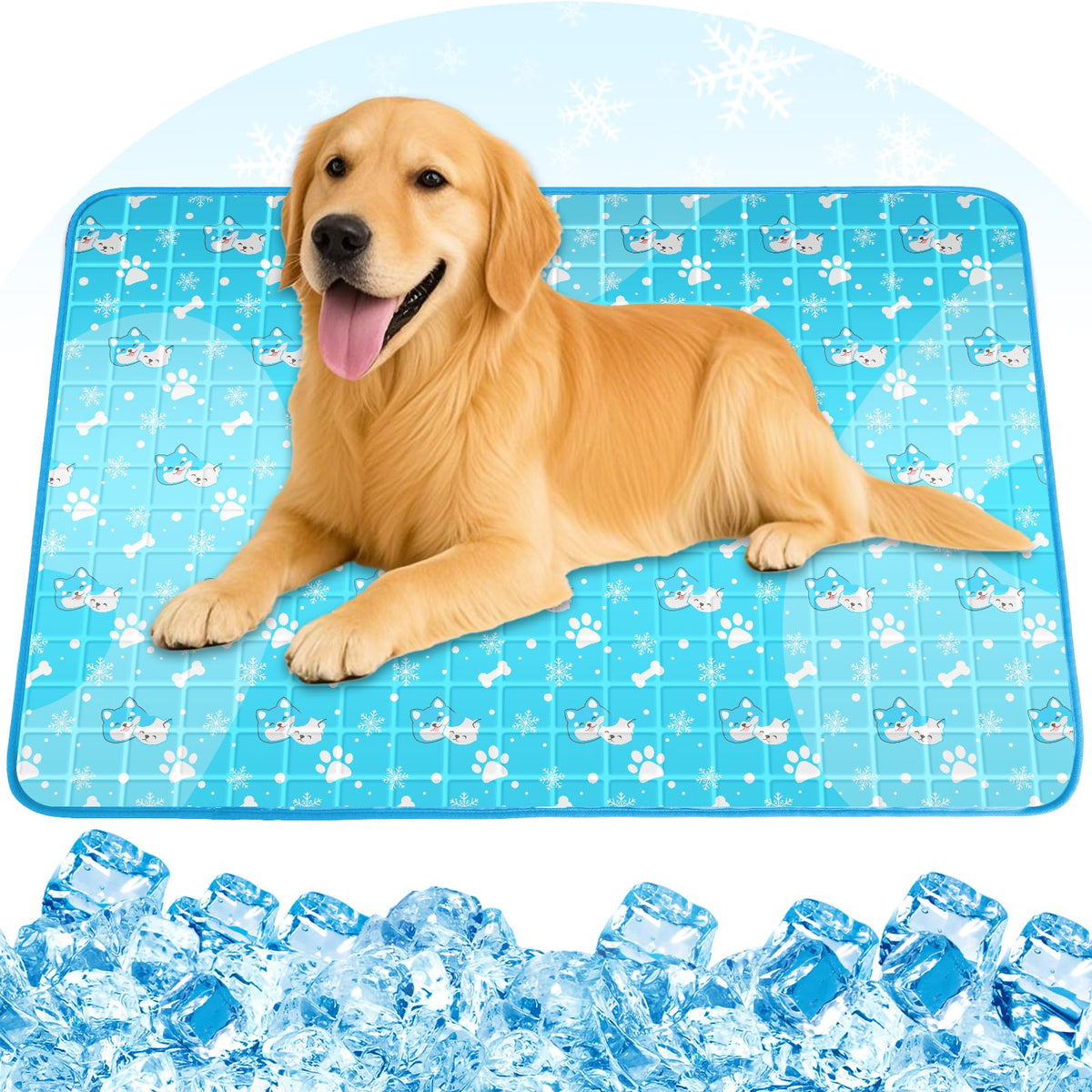 Dog Cooling Mat, Pet Cooling Mat with Non-Toxic Solid Gel, Self-Cooling Pad for Dogs, Waterproof, Durable Cool
