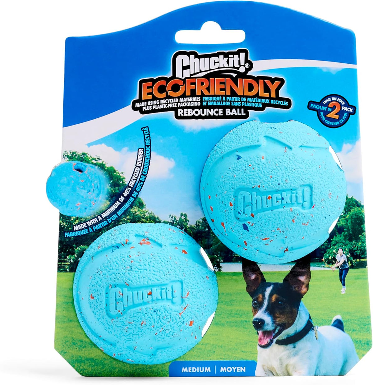 Chuckit! Rebounce Ball Dog Toy - Bouncy Fetch Balls for Dogs 20-60 lbs - Made from Durable Rubber - Outdoor Pe - view 5