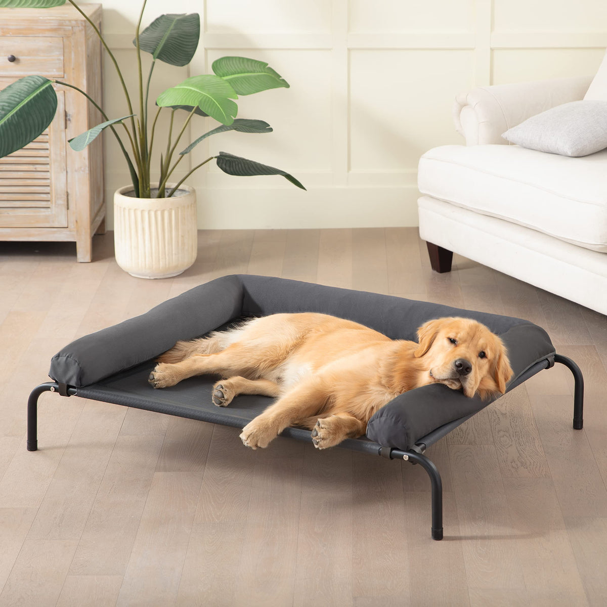 WESTERN HOME Cooling Elevated Dog Bed for Large Dogs, Portable Indoor & Outdoor Raised Dog Bed with Breathable