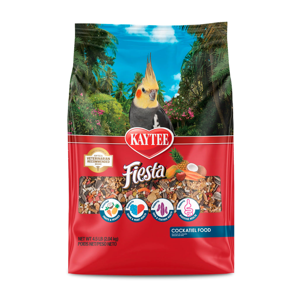 Kaytee Fiesta Cockatiel Food, Nutritious and Fun Blend, Supports Skin, Feather, Digestion, Brain and Heart Hea
