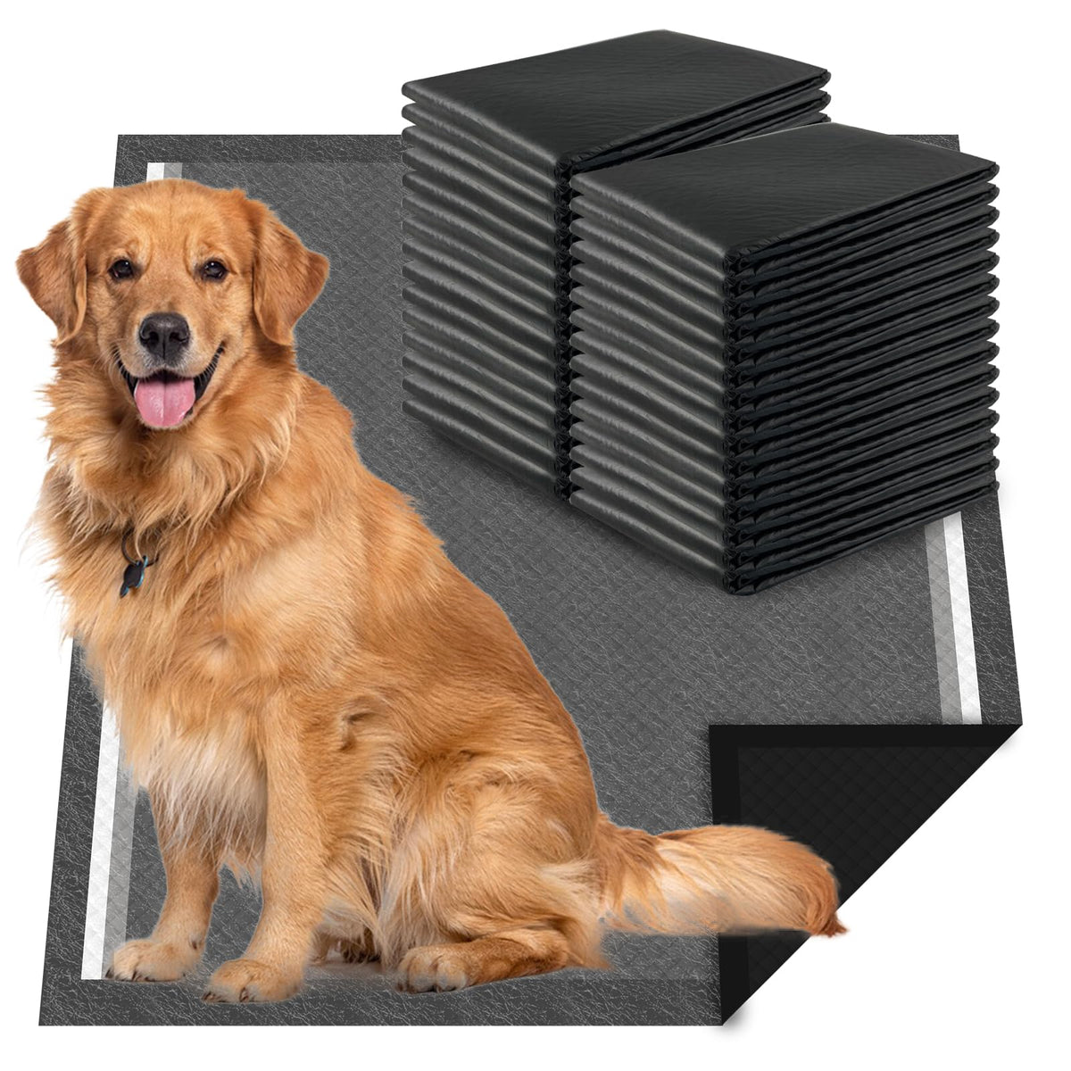 Charcoal Dog Pee Pads Extra Large 28“x34”, Puppy Pads XL 30 Count, Potty Pads for Dogs, Disposable Urine Bed P